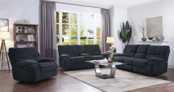 Perry Motion Sofa 601937 Dark Grey Linen-Like Fabric by Coaster [CRS-601937-Perry]