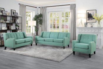 Roweena Sofa & Loveseat Set 1218TL in Teal Fabric by Homelegance [HES-1218TL-Roweena Teal]