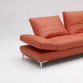 1307 Dahlia Sectional Sofa in Orange Leather by VIG