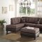 F6857 Sectional Sofa 3Pc in Chocolate Fabric by Boss