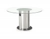 D206 Dining Table by J&M w/Clear Glass Top & Stainless Base