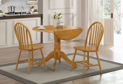 D403 Dining Set 3Pc in Oak