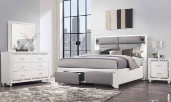 9652 Bedroom by Global w/Optional Mackenzie Casegoods [GFBS-9652-WH-Mackenzie]