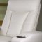 White Leatherette Home Theater Recliners w/Adjustable Headrests