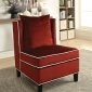 Ozella Accent Chair 59572 2Pc Set in Red Velvet Fabric by Acme