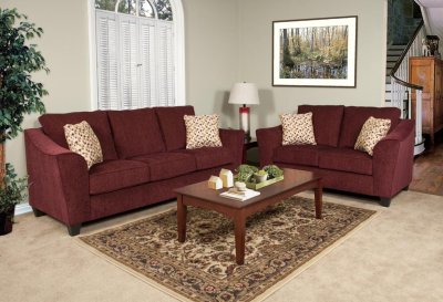 Ruby Fabric Modern Sofa & Loveseat Set w/Options