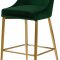 Karina Counter Stool 789 Set of 2 Green Velvet Fabric - Meridian