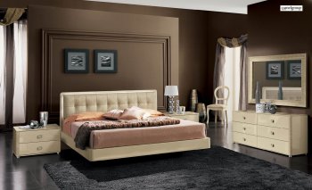 La Star Bedroom with Plano Bed in Beige by ESF w/Options [EFBS-La Star-Beige-Comp3]