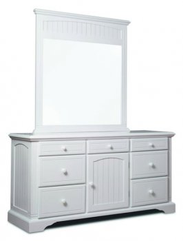 Satin White Finish Contemporary Seven-Drawer Dresser [LSD-750]