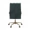 Tinzud Office Chair 93166 Dark Green Top Grain Leather by Acme