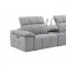 Beaumont Sectional Sofa in Light Gray Leather by J&M