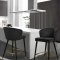 Cassie Counter Stool 793 Set of 2 Black Velvet Fabric - Meridian