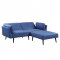 Nafisa Adjustable Sofa & Ottoman LV00823 in Blue Fabric by Acme