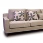 Light Beige Fabric Modern Sectional Sofa w/Metal Legs