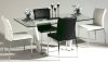 Clear Glass Top & White Base Modern Dining Table