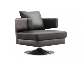 Chocolate, White or Black Leather Modern Swivel Club Chair [JMCC-Club-Chair-Chocolate]