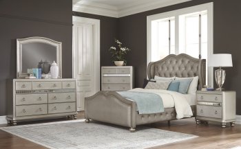 Belmont Bedroom 300824 in Platinum w/Upholstered Bed by Coaster [CRBS-300824 Belmont]