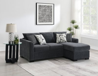 Storey Sleeper Sectional Sofa 504777 Dark Gray Fabric by Coaster