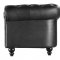 Black Full Leather Contemporary Living Room Sofa w/Options