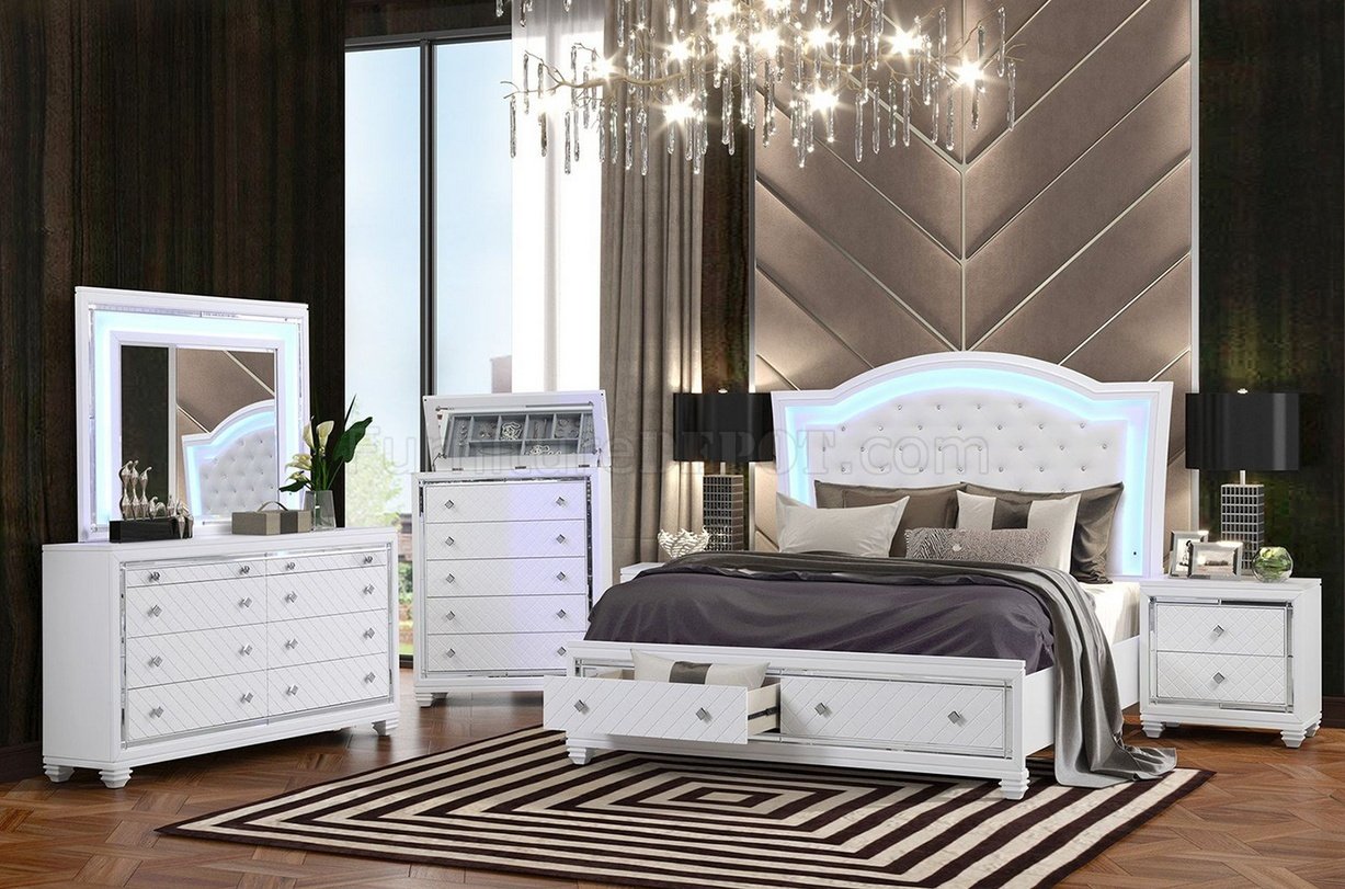 shiney white and pink modern vintage bedroom furniture