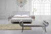 Silver Leatherette Modern Bedroom w/Optional Casegoods