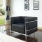 Charles Grande Sofa in Black Leather by Modway w/Options