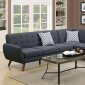 F6962 Sectional Sofa in Ash Black Linen-Like Fabric by Poundex