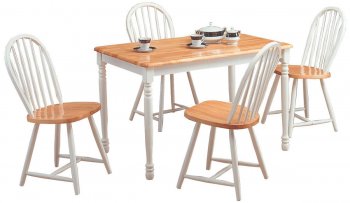 Natural & White Two-Tone Finish Modern 5Pc Dinette Set [CRDS-4147]