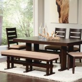 104081 Travis Dining Table in Cappuccino by Coaster w/Options