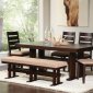 104081 Travis Dining Table in Cappuccino by Coaster w/Options