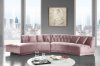 Kenzi Sectional Sofa 641 in Pink Velvet Fabric by Meridian