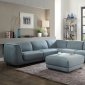 Adina Sectional Sofa 53725 in Light Blue Fabric by Acme w/Option