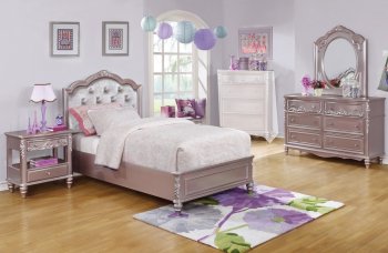 Caroline 400890 Kids Bedroom 4Pc Set in Metallic Lilac w/Options [CRKB-400890-Caroline]