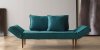 Zeal Styletto Sofa Bed in Aqua w/Wooden Legs by Innovation