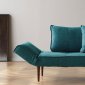 Zeal Styletto Sofa Bed in Aqua w/Wooden Legs by Innovation