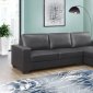 U821 Sectional Sofa in Dark Gray Faux Leather by Global