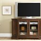 Cognac Finish Contemporary Tall TV Stand w/Storages