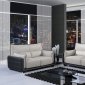 UFY220 Sofa in Grey & Black Bonded Leather by Global w/Options