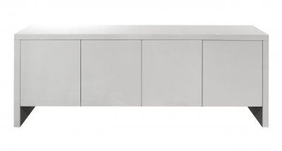 Gio Buffet in High Gloss White w/Glass Shelves by Whiteline