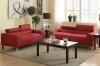 F7260 Sofa & Loveseat Set in Carmine Fabric by Poundex