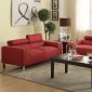 F7260 Sofa & Loveseat Set in Carmine Fabric by Poundex