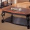 Two-Tone Cherry Stylish Classic Coffee Table with Leaf Design