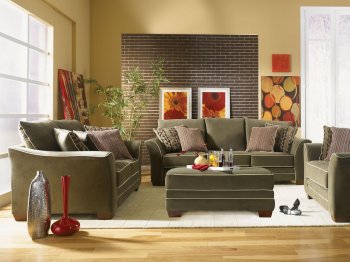 Moss Fabric Transitional Living Room Sofa w/Options [HLS-U202]