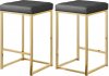 Nicola Counter Stool 907 Set of 2 Grey Faux Leather by Meridian