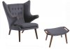 Royal Chair w/Ottoman in Gray Fabric by Whiteline Imports