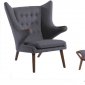 Royal Chair w/Ottoman in Gray Fabric by Whiteline Imports