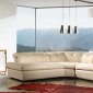 Beige or Chocolate Italian Leather Modern Sectional Sofa