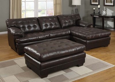 50770 Nigel Sectional Sofa in Brown Bonded Leather Match by Acme