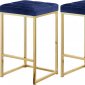 Nicola Counter Stool 906 Set of 2 Navy Velvet Fabric -Meridian