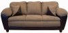 Mocha Fabric and Bicast Modern Sofa & Loveseat Set w/Options